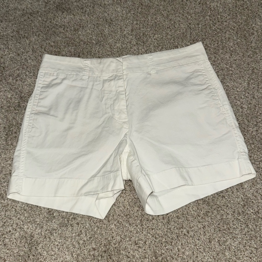 J. Crew 4” White Chino Shorts
